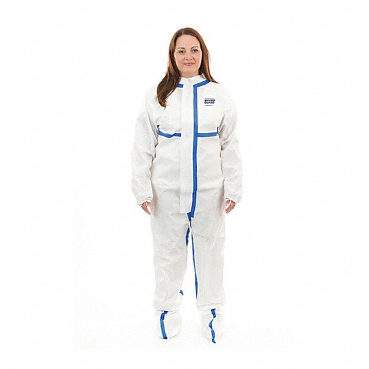 EnviroGuard 2 Coverall, Boot Only, White, Large, 25 cs.